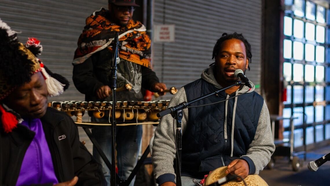 a band playing during the day of movement of festival of the people