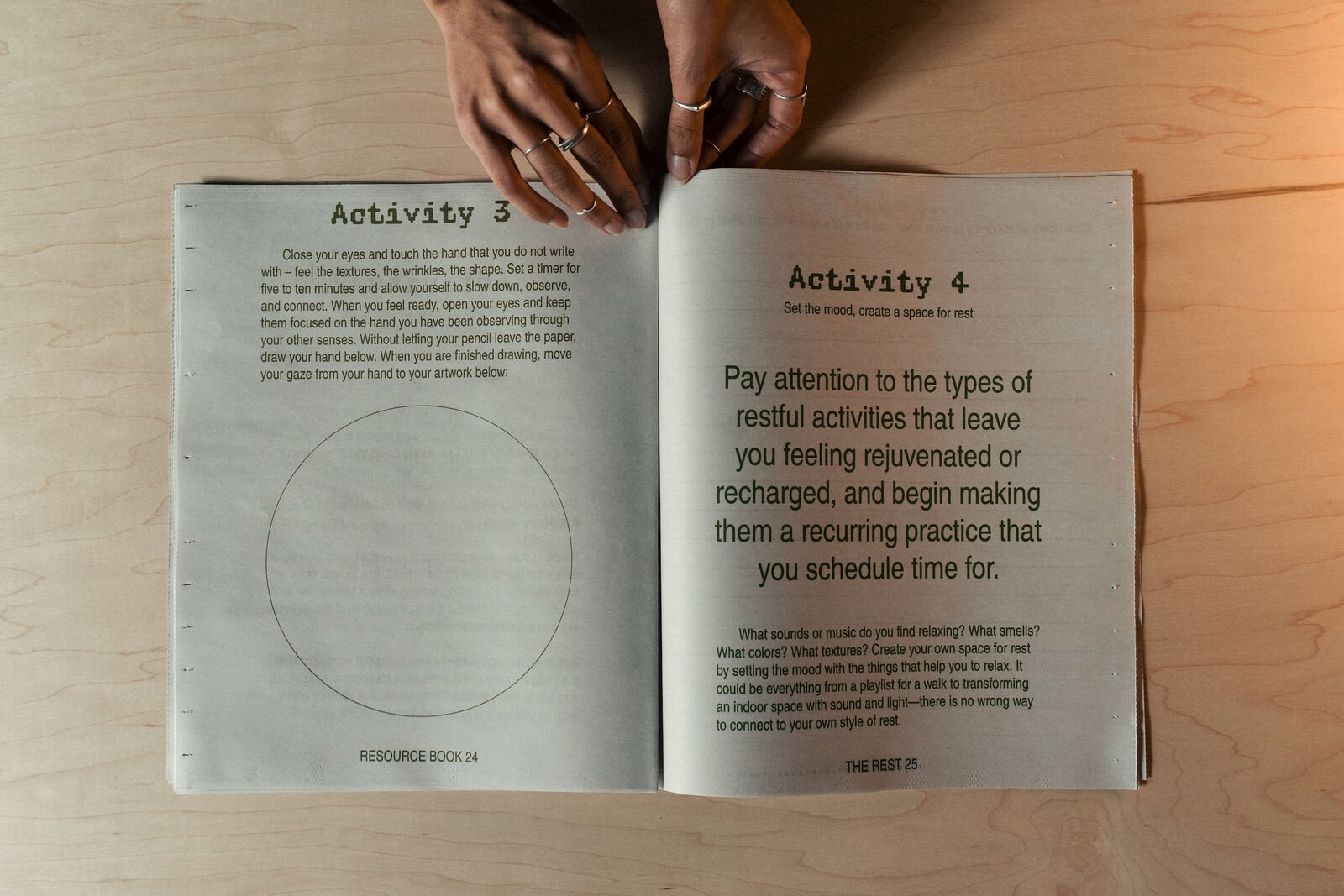 Interior of Supine Horizons resource newsprint.